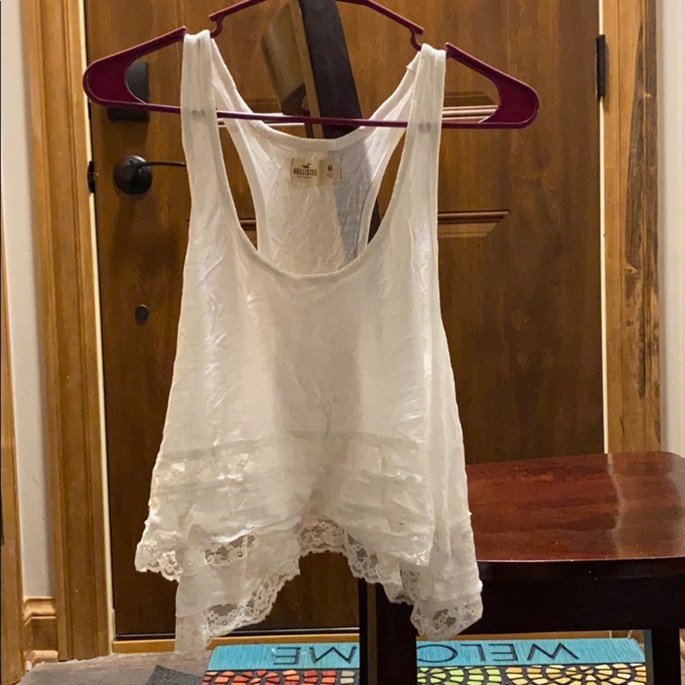 White Hollister crop top